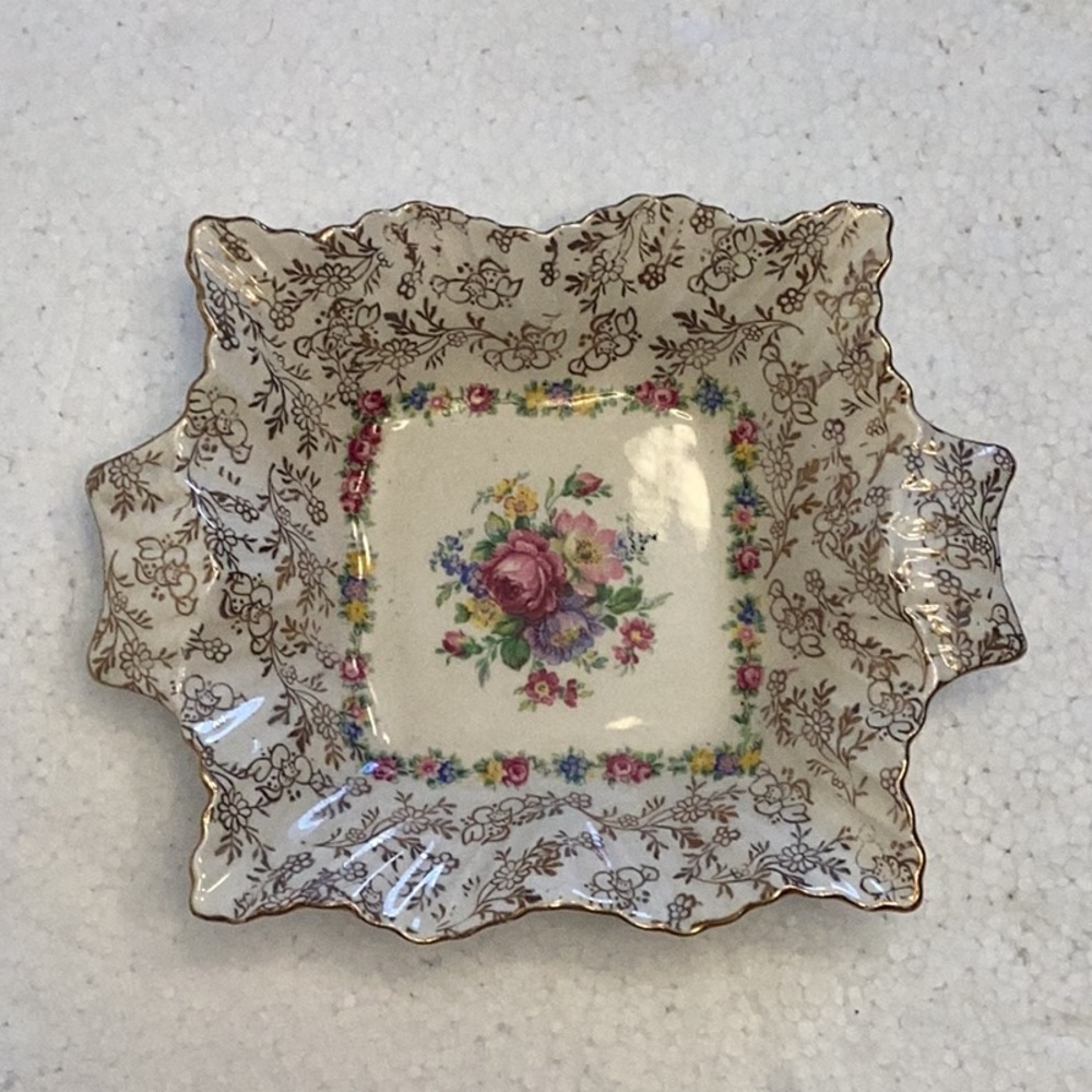James Kent Ltd. Longton Chintz Porcelain Trinket/Candy Dish#3015 Circa 1950-1955